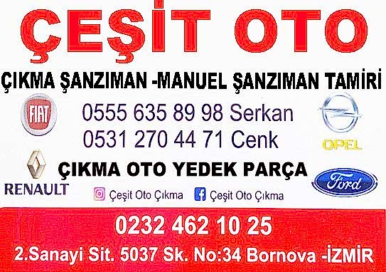 İZMİR ÇIKMA YEDEK PARÇA-İZMİR ÇIKMACI -BORNOVA DA 2. EL OTO ÇIKMA YEDEK PARÇA,ÇIKMA YEDEK PARÇA